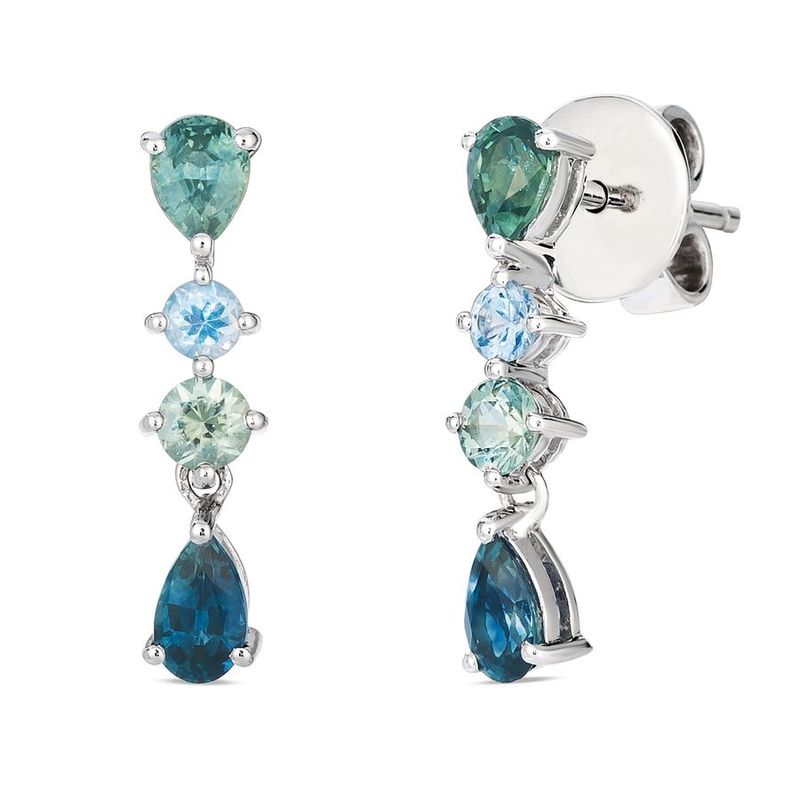 LeVian Earrings feat. Montana Sapphire Ombré set in 14K Vanilla Gold