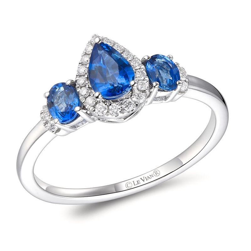 LeVian Ring feat. Blueberry Sapphire Vanilla diamonds set in 14K Vanilla Gold