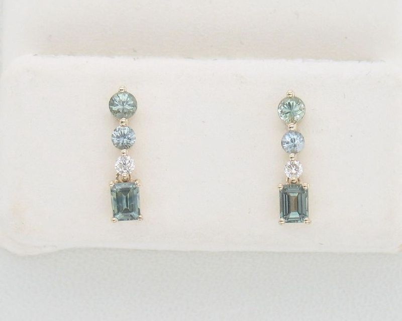 Le Vian Earrings featuring Montana Sapphire Ombré Nude diamonds set in 14K Honey Gold