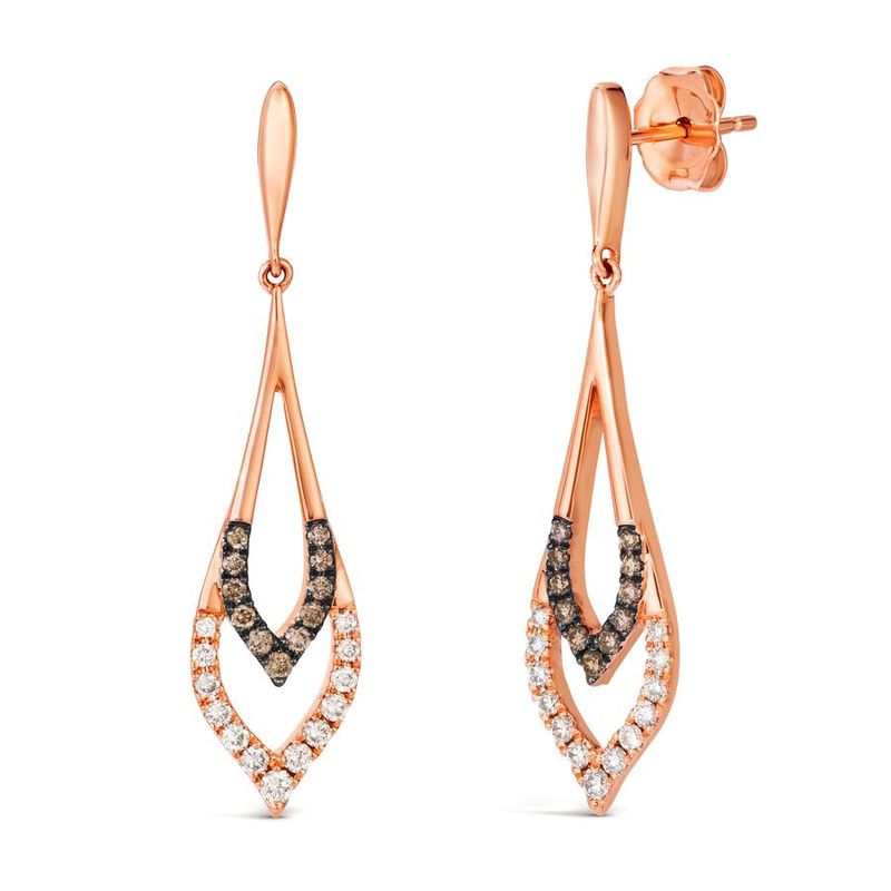 Le Vian Earrings featuring Nude diamonds Chocolate diamonds set in 14K Strawberry Gold