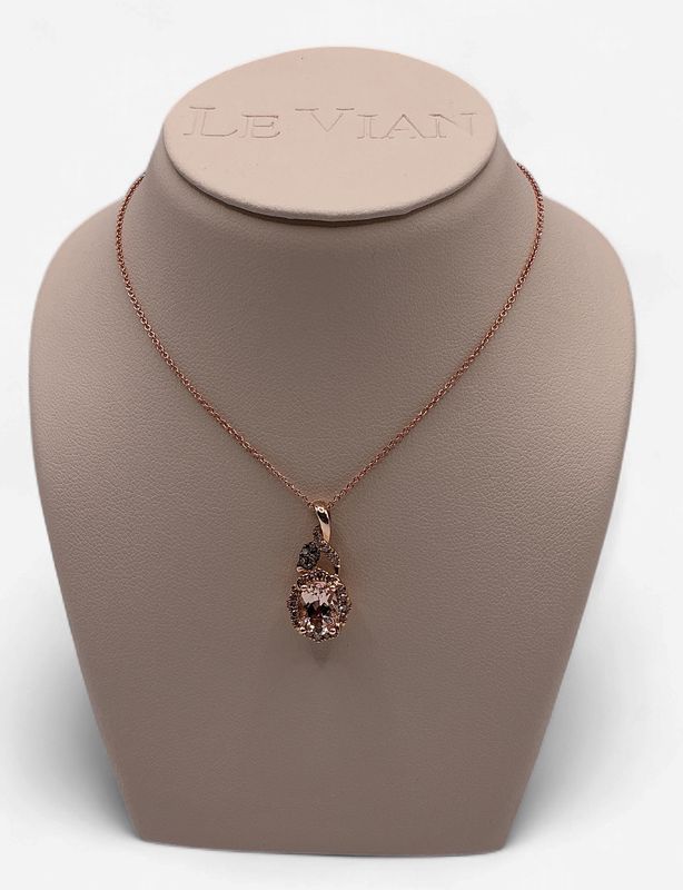 Le Vian Pendant feat 7/8ct Peach Morganite 1/6cts Nude Diamonds set in 14k Strawberry Gold