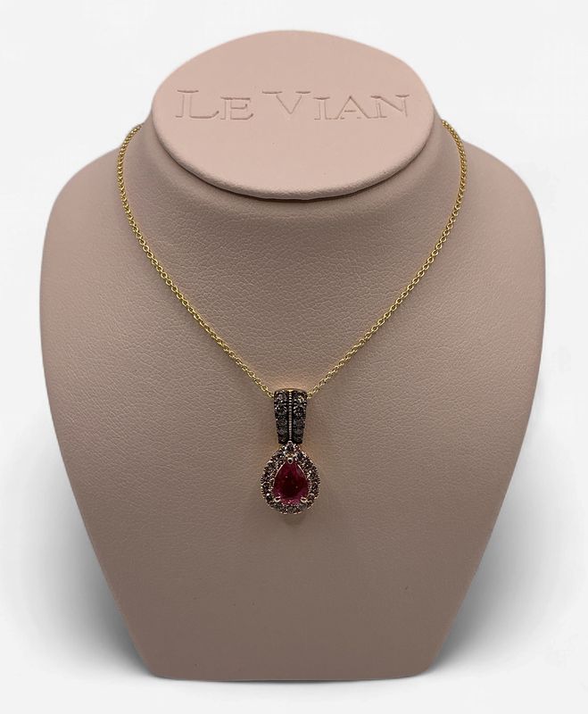 Le Vian Pendant feat 5/8ct Passion Ruby 1/5ct Chocolate Diamonds 1/4ct Nude Diamonds set in 14k Honey Gold