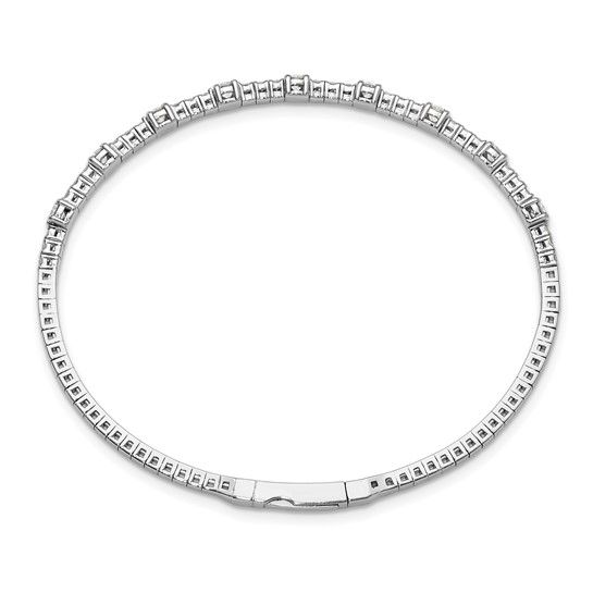 14k White Gold 1 1/3 Lab Grown Flex Diamond Bangle