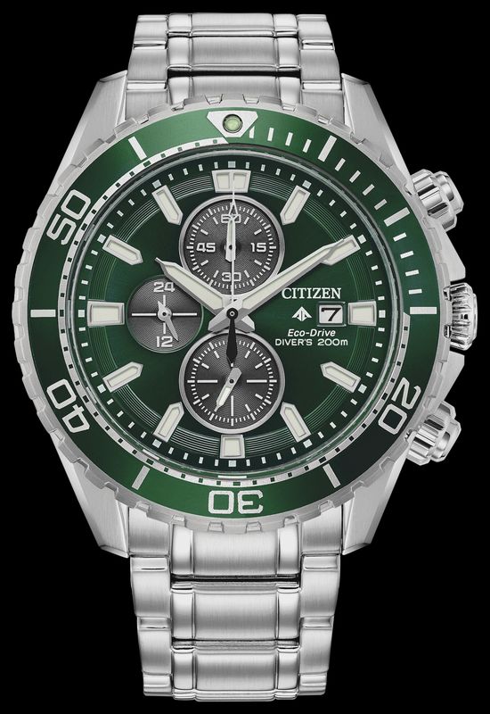 Citizen Eco-Drive Green Faced Promaster w/ Stainless Steel Bracelet