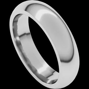 14k White Gold 5mm Half Round Plain Wedding band