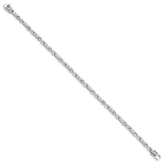 terling Silver Rhodium-plated CZ Infinity Bracelet
