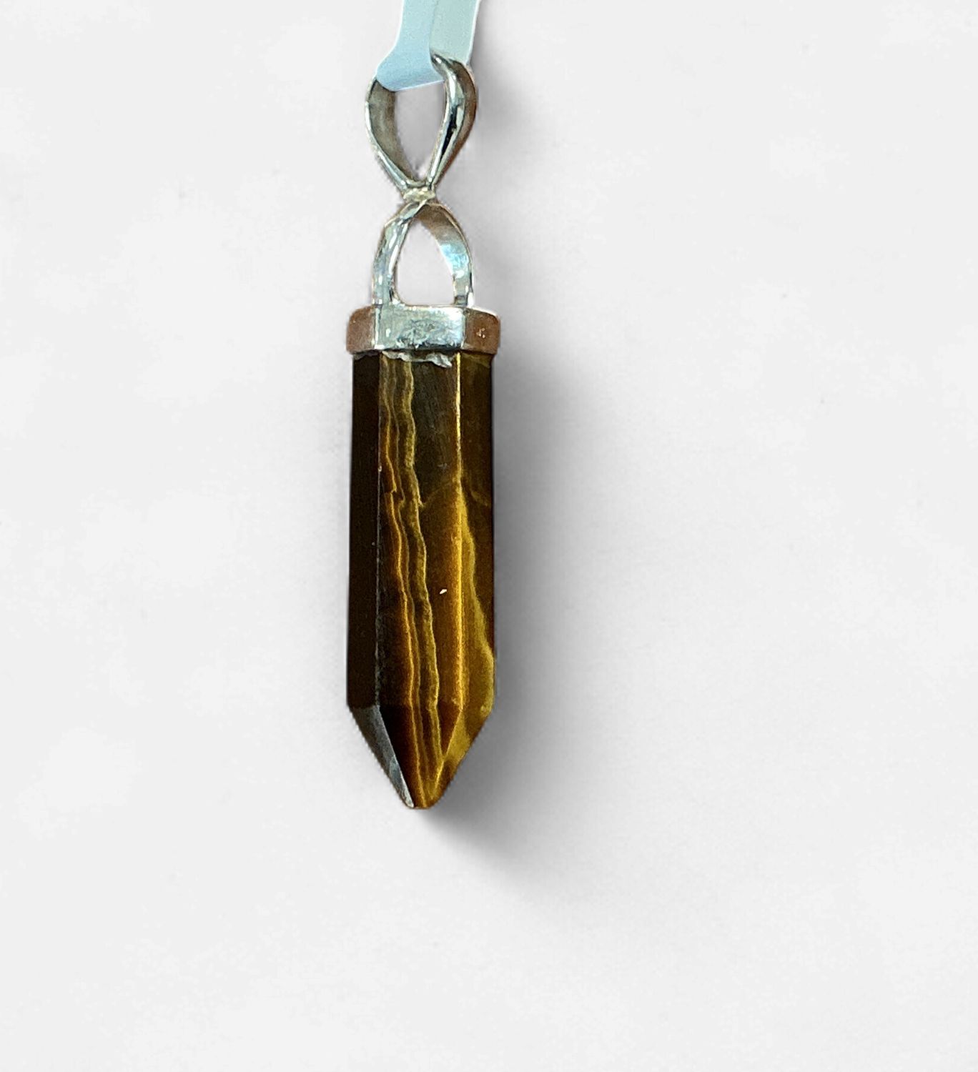 Sterling Silver Tiger's Eye Hexagonal Point Pendant