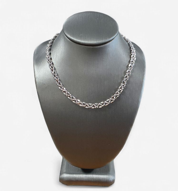 14k White Gold Link Style 18 inch Chain