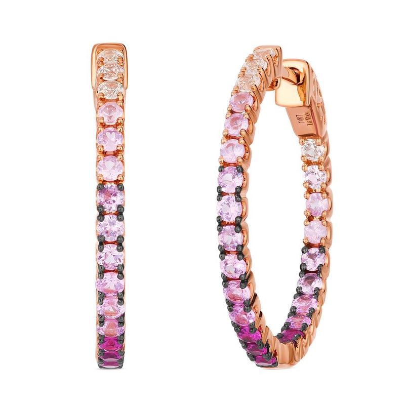 Le Vian Ombre® Earrings featuring Vanilla Sapphire™, Strawberry Ombré® Sapphire set in 14K Strawberry Gold®