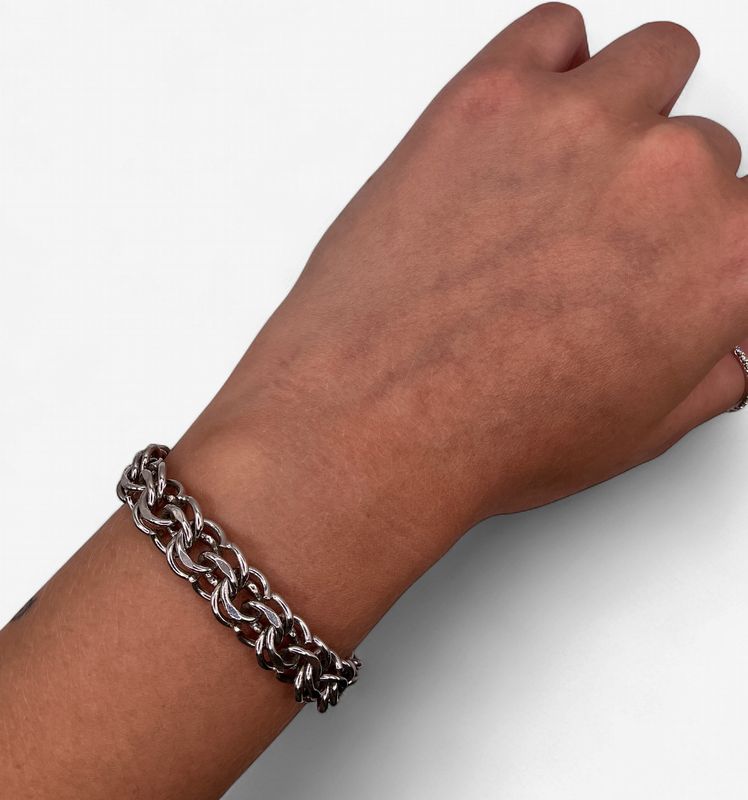Pre-Loved Sterling Silver 7 inch Link Style Bracelet w/ Safety Chain