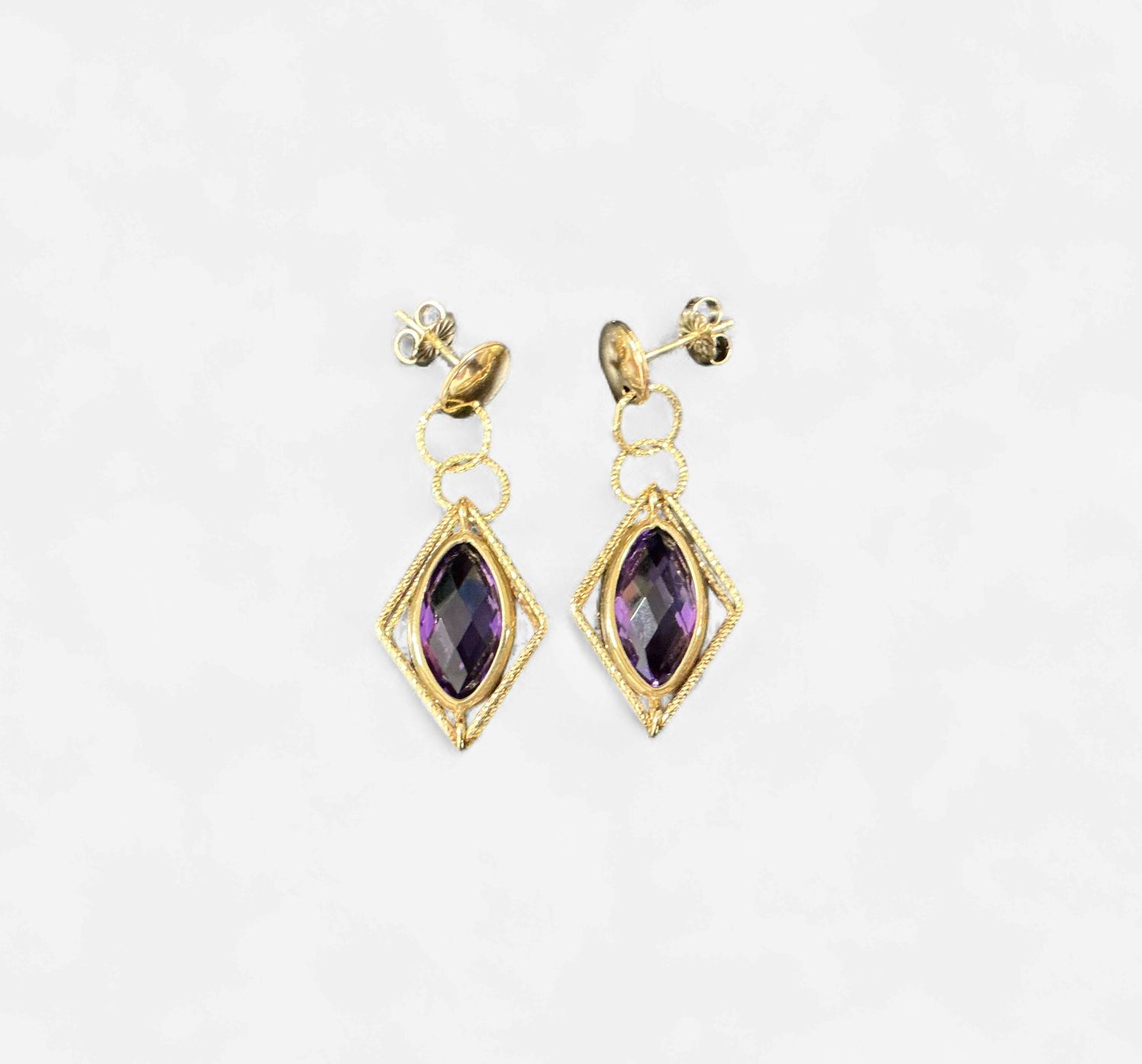 14YG Amethyst Fashion Earrings