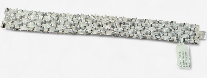 Sterling Silver Basket Weave Style Bracelet- 7.5 inches