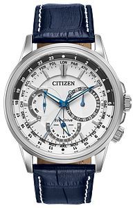 Citizen Calendrier White Face with Blue Leather Band