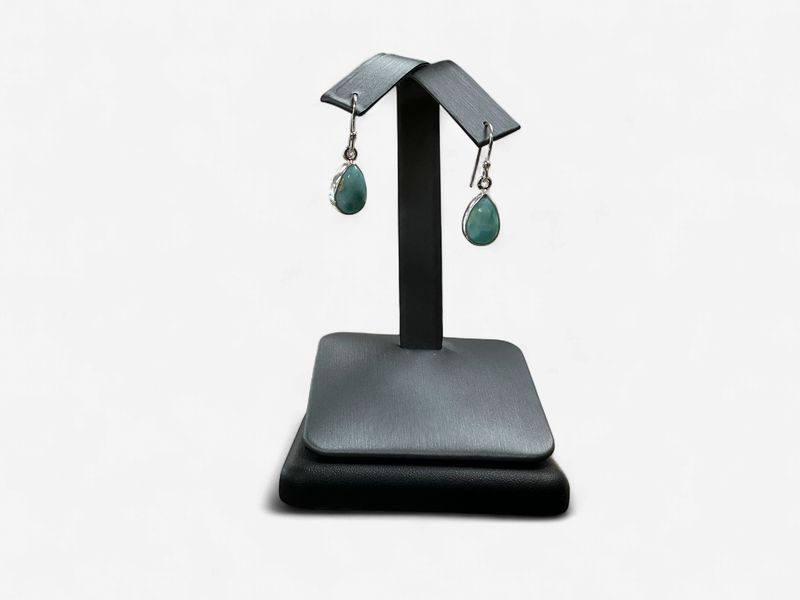 Sterling Silver Larimar Pear Earrings
