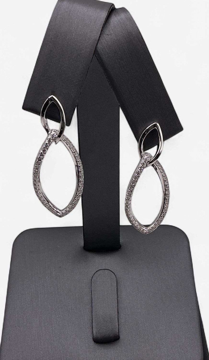 Sterling Silver CZ Tear Drop Shaped Earrings