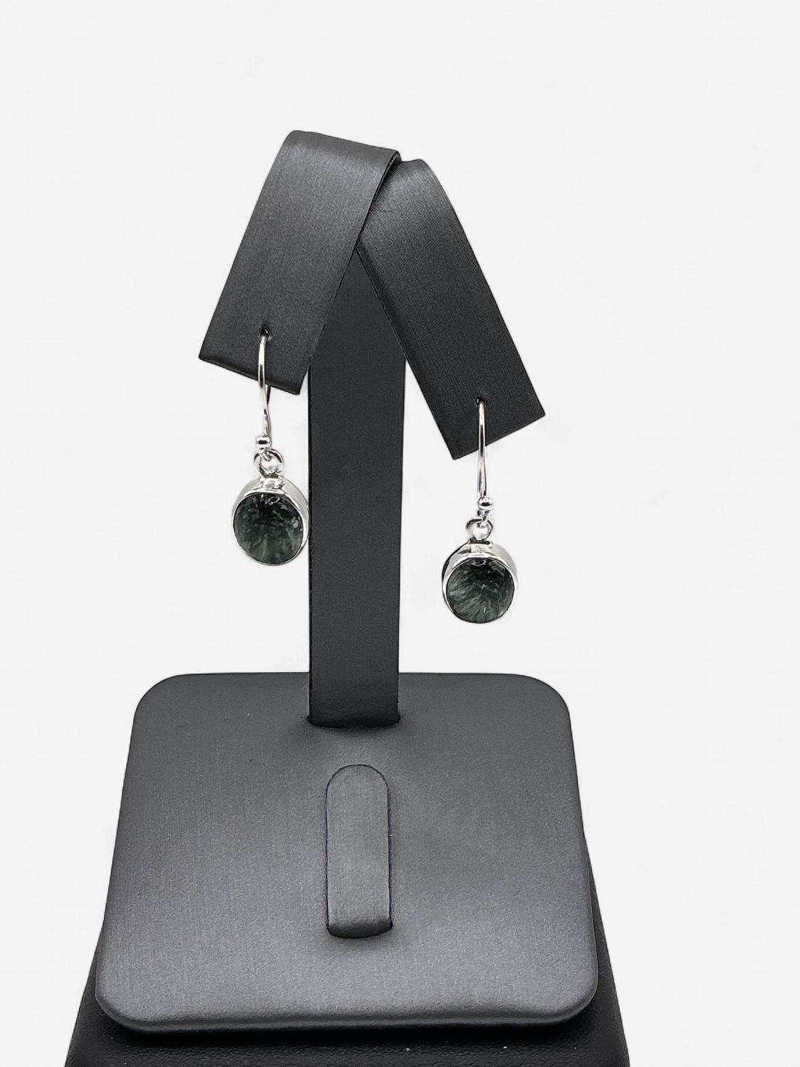 Sterling Silver French Wire Seraphinite Earrings