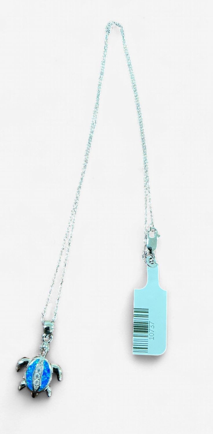 Sterling Silver Opal and CZ Necklace
