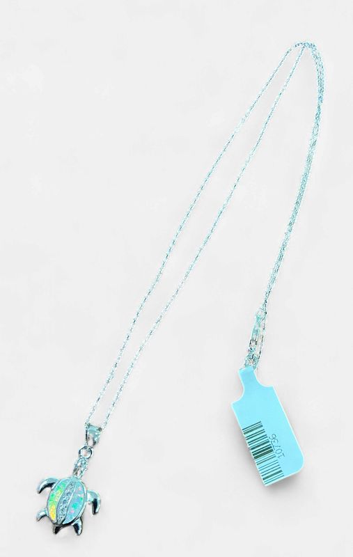 Sterling Silver Opal and CZ Necklace