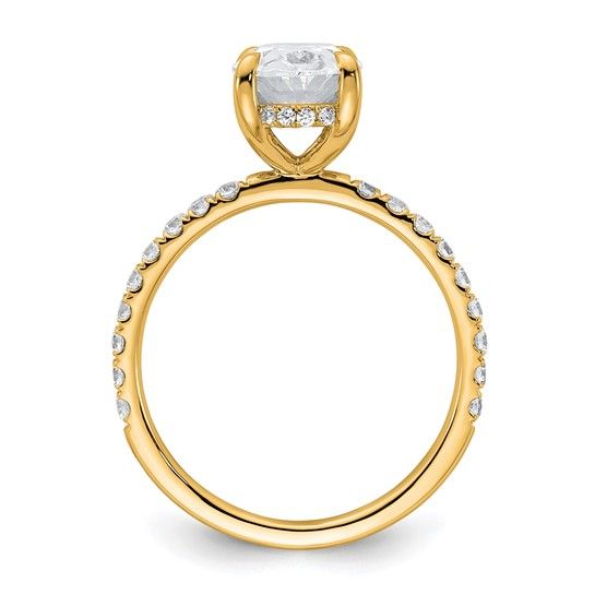 14k Yellow Gold 2 ct Oval Lab Grown Diamond Engagement w/ Diamond Accents