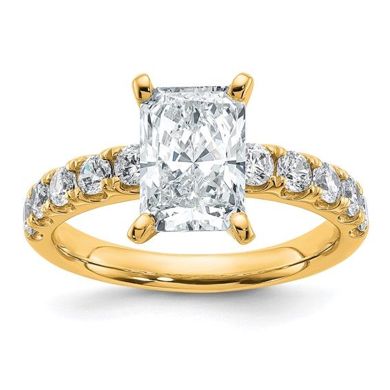 14k Yellow Gold 2 3/4 carat Certified Lab Grown Diamond Radiant Engagement Ring