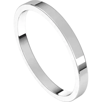 14k White Gold 2 mm Flat Band