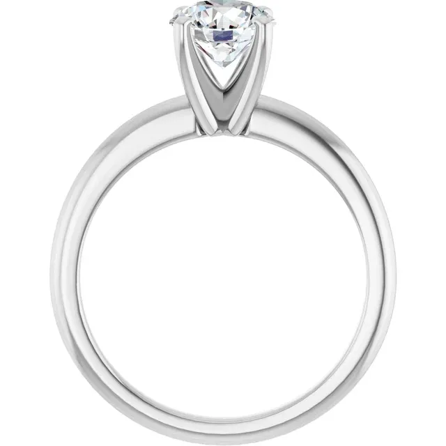 14k White Gold 1 ct Round Lab Grown Solitaire Ring