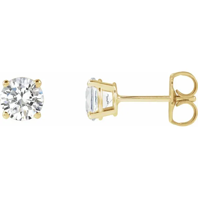 14K Yellow Gold 1 CTW Lab-Grown Diamond Earrings 14K Yellow Gold 1 CTW Lab-Grown Diamond Earrings