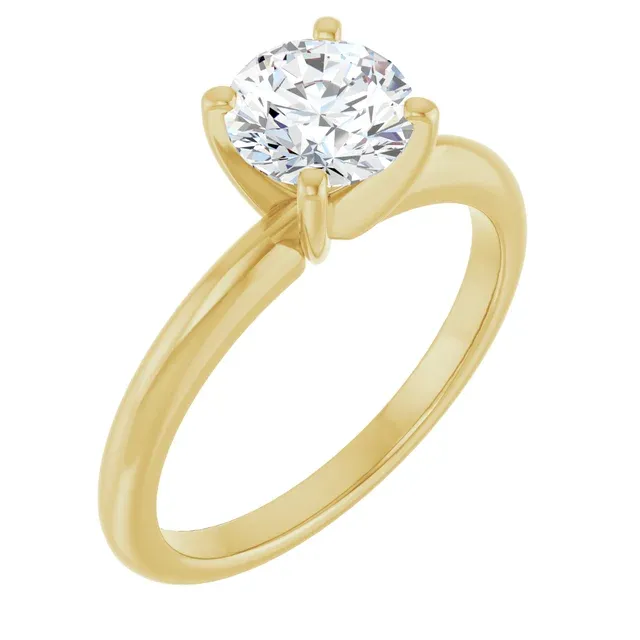 14k Yellow Gold 1 ct Round Lab Grown Diamond Engagement Ring