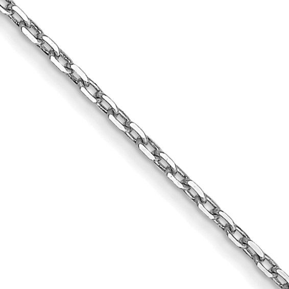10k White Gold .8 mm D/C Cable Chain with Spring Ring