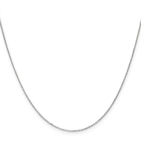 10k White Gold .8 mm D/C Cable Chain with Spring Ring