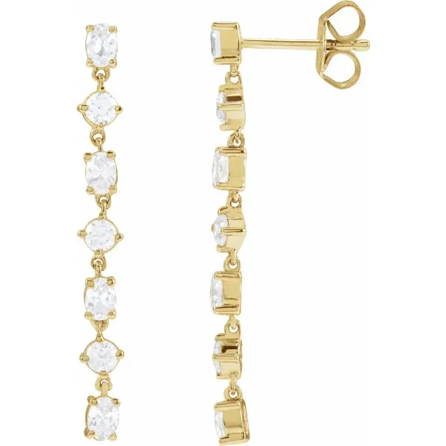 14K Yellow Gold 1 1/5 CTW Lab-Grown Diamond Dangle Earrings