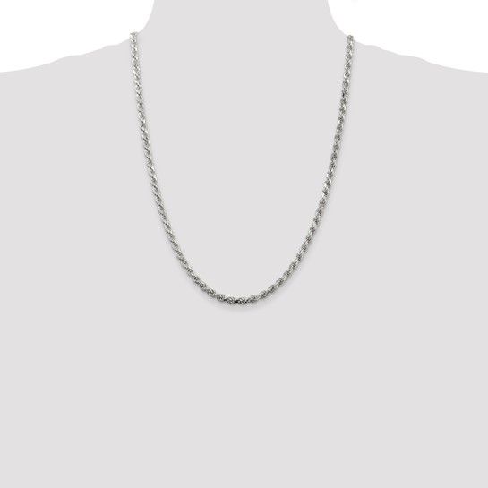 Previously Loved Sterling Silver 4mm Diamond-Cut Rope Chain - 24inch