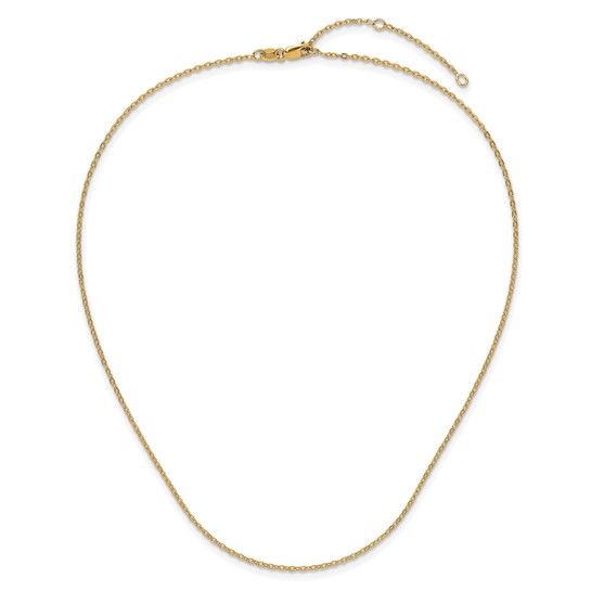 Leslie's SS Gold-plat Polished/Dia-cut 1.4mm Cable 1in+1in Adjustable Chain