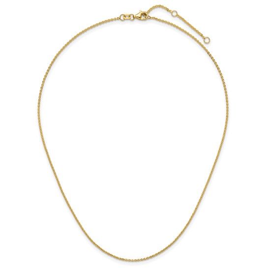 10k Yellow Gold 1.4mm Flat Cable 1in+1in Adjustable Chain