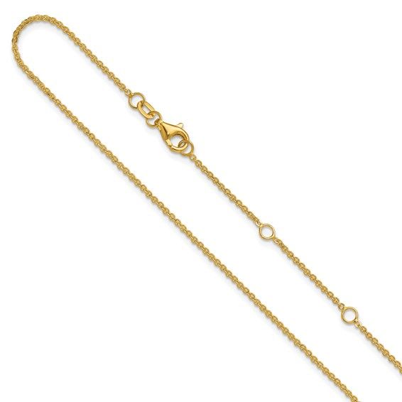 10k Yellow Gold 1.4mm Flat Cable 1in+1in Adjustable Chain