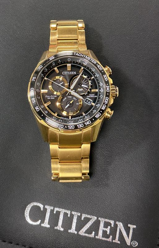 Pre-Loved Mens Citizen Gold Tone Radio Controlled Eco drive