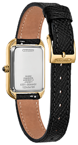 Citizen Ladies Black Leather Eco Drive Watch
