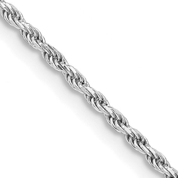 Sterling Silver Rhodium-Plated 1.7mm 24 inch Diamond cut Rope