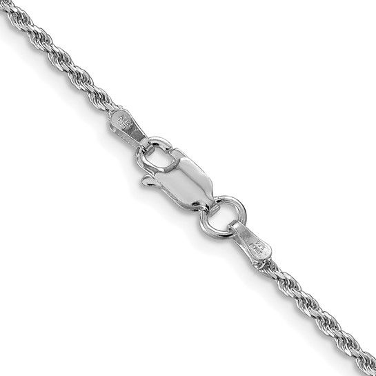 Sterling Silver Rhodium-Plated 1.7mm 24 inch Diamond cut Rope