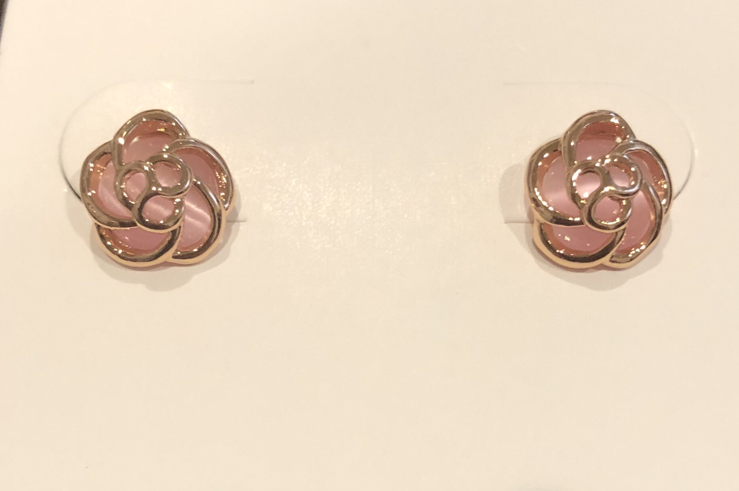Pink Tea Rose Earrings