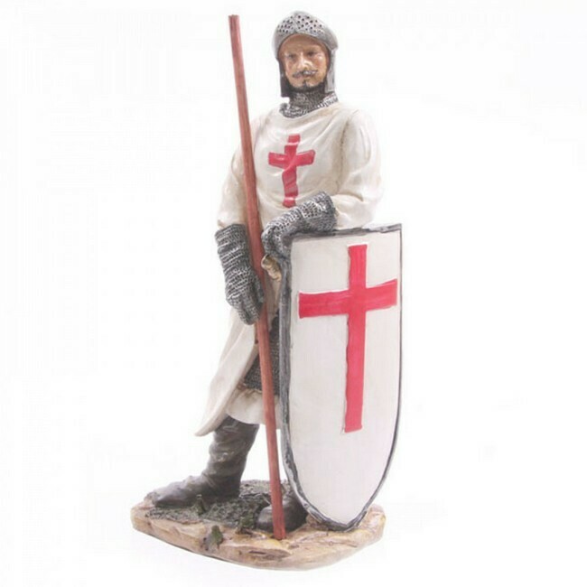 Tempelier met gevechtsstok en schild