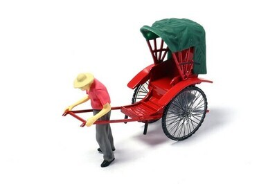 Rickshaw met figuur