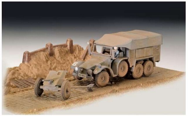 Krupp Protze KFZ 69 met 3.7 Pak (modelbouw)