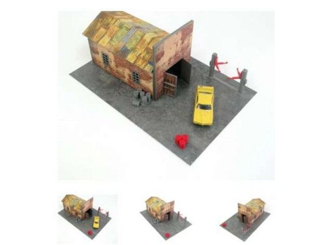 Yellow Brick garage with big parking (Modelbouw)