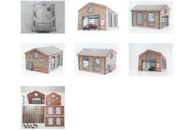 Brick Garage met auto lift (modelbouw / diorama)
