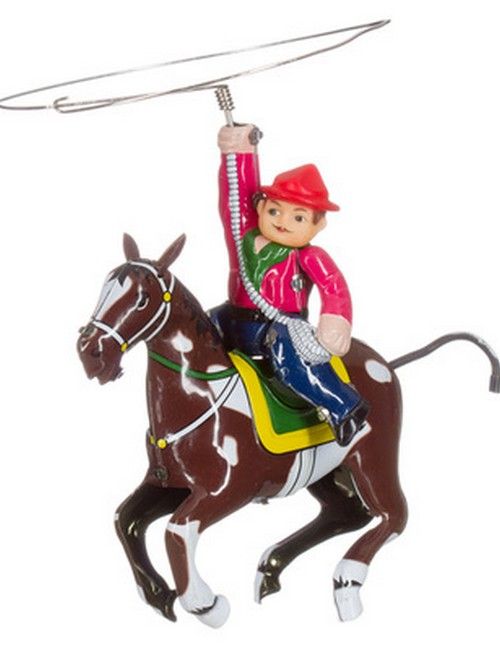 Cowboy met lasso te paard