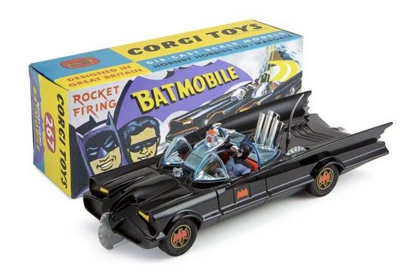 Batmobile with Batman and Robin 1966 - Gloss Black Edition