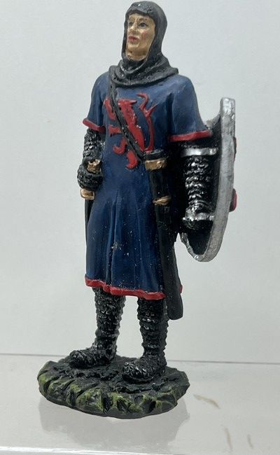 Blauwe Ridder met zwaard en schild