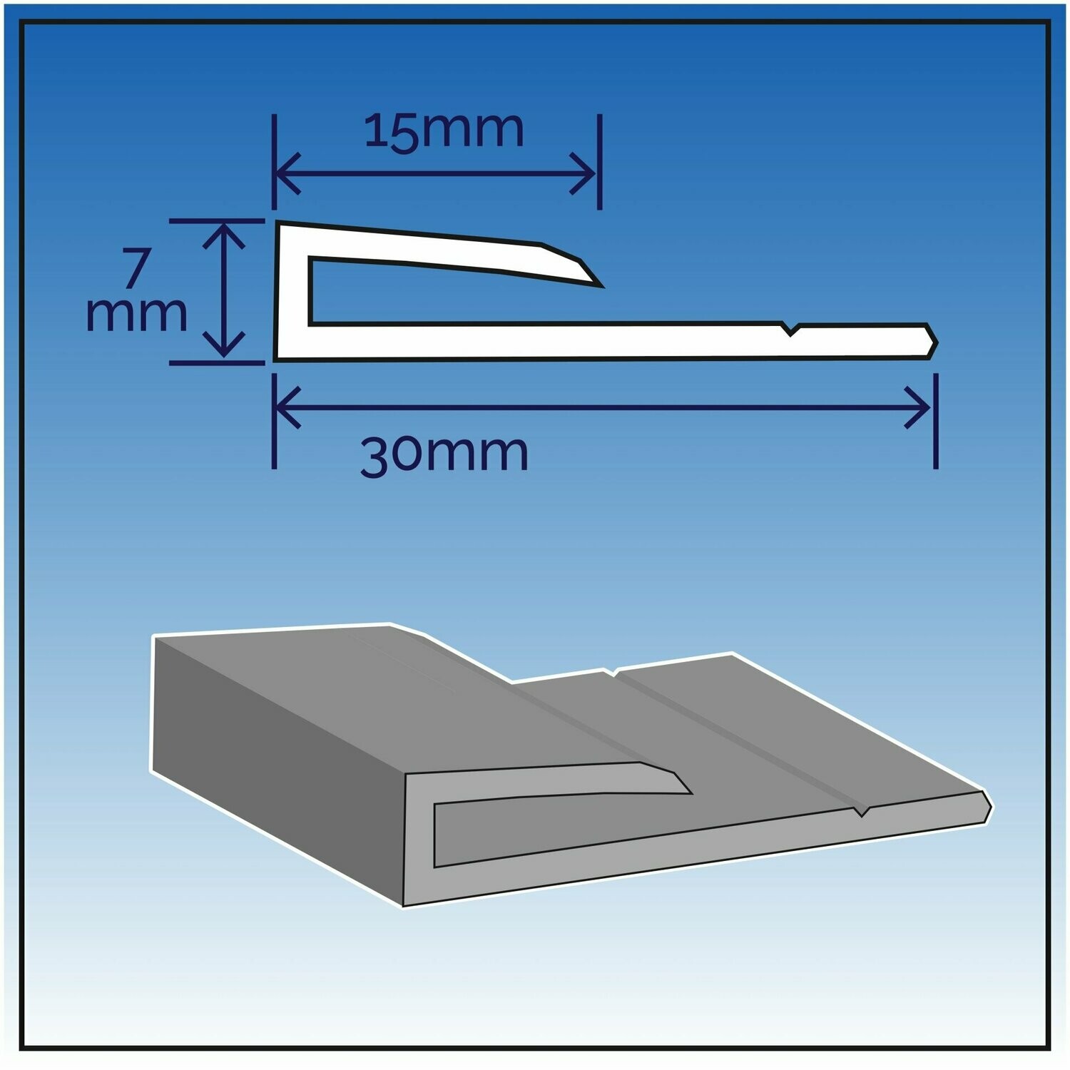 White 3mm Foamex 'J' Edge Strip