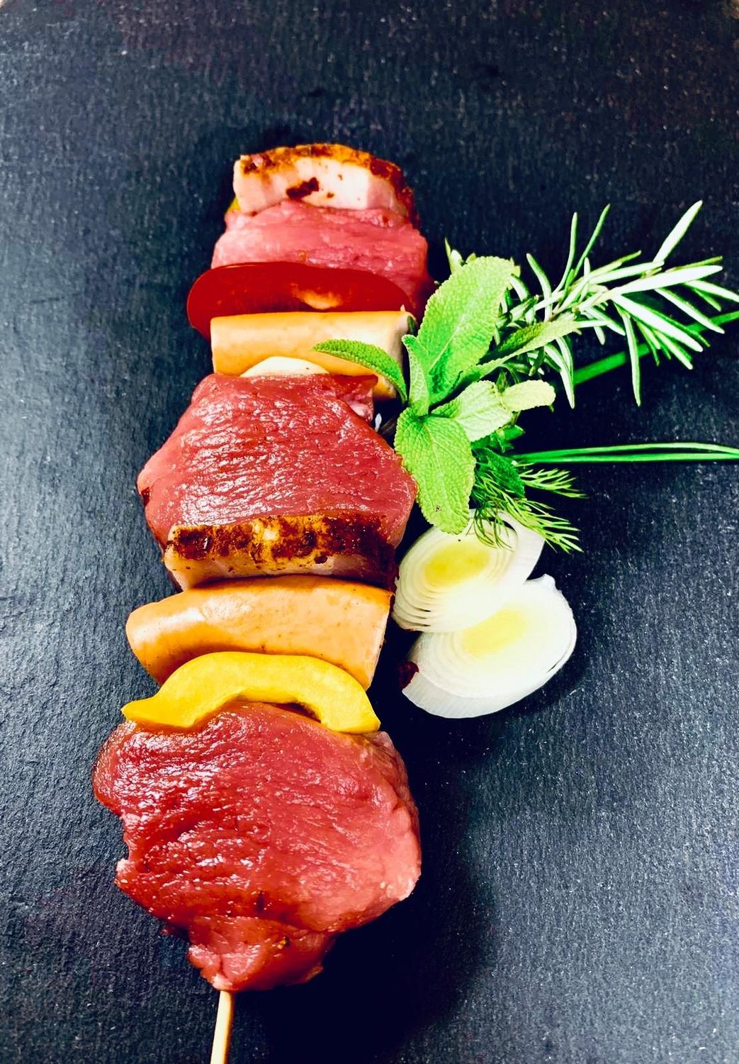 Grill Spiess mit Lungenbraten Grill Spiess mit Lungenbraten